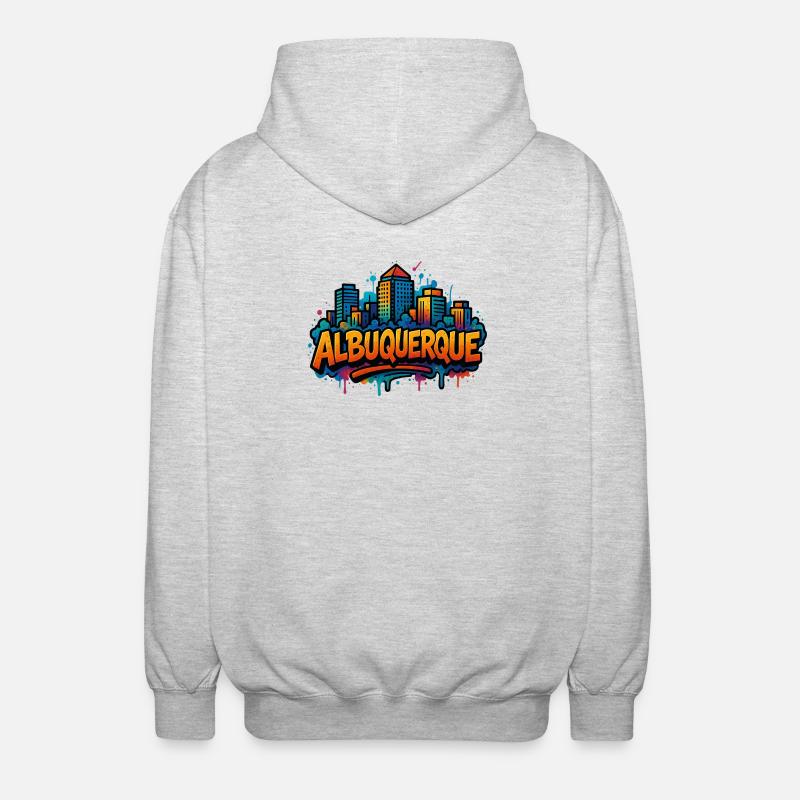Albuquerque Graffiti Skyline - Unisex Kapuzenjacke - Hellgrau meliert