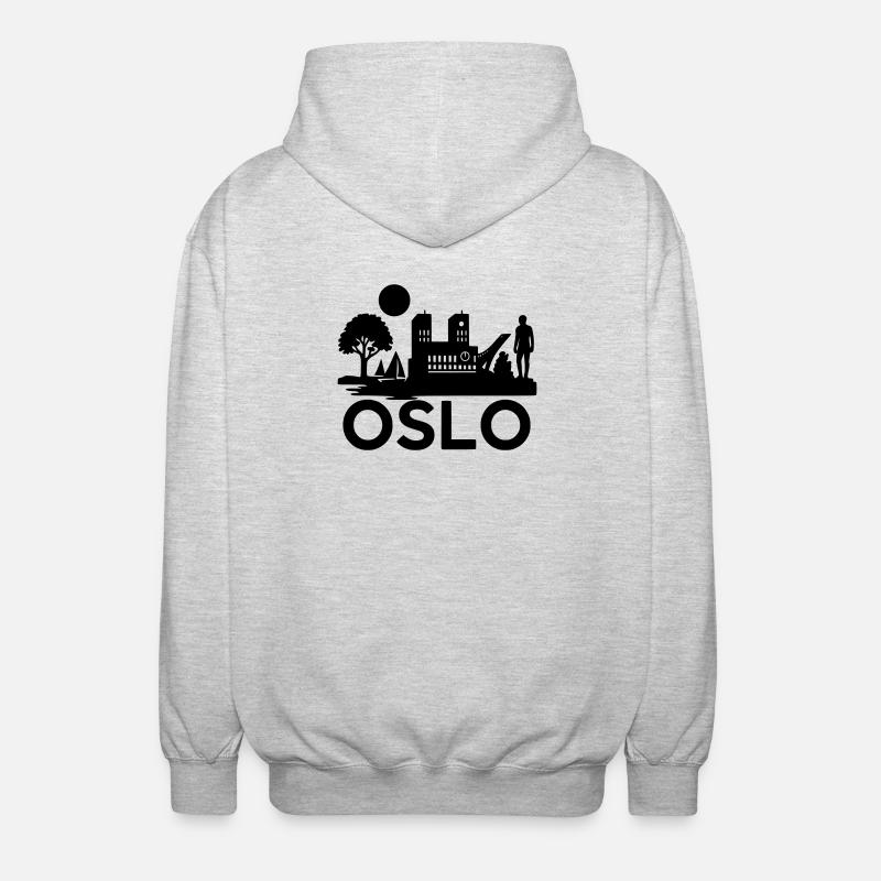 Oslo Silhouette Monuments - Veste à capuche unisexe - gris clair chiné