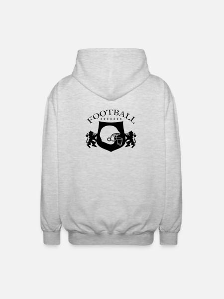Football Logo Crest - Unisex Hooded Jacket - light heather grey