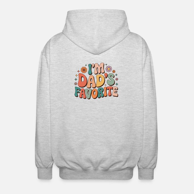 Dad's Favorite Bunte Botschaft - Unisex Kapuzenjacke - Hellgrau meliert