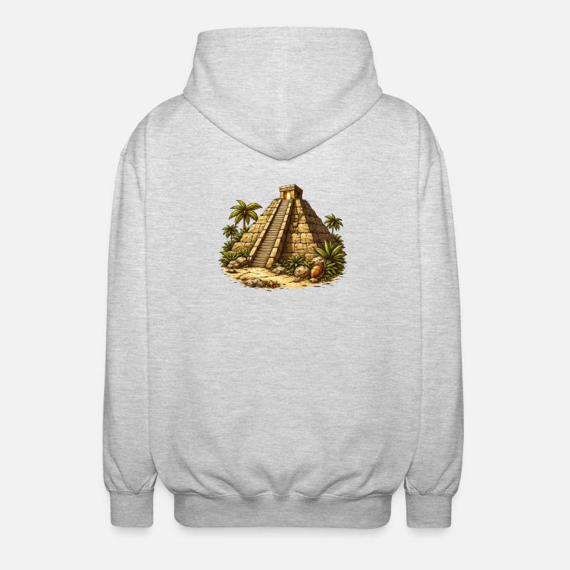 Pyramide Tempel - Unisex Kapuzenjacke - Hellgrau meliert