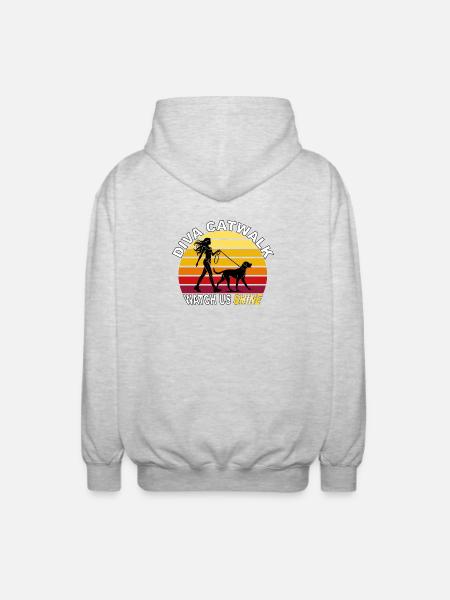 Diva Catwalk - Watch Us Shine Retro - Unisex Hooded Jacket - light heather grey