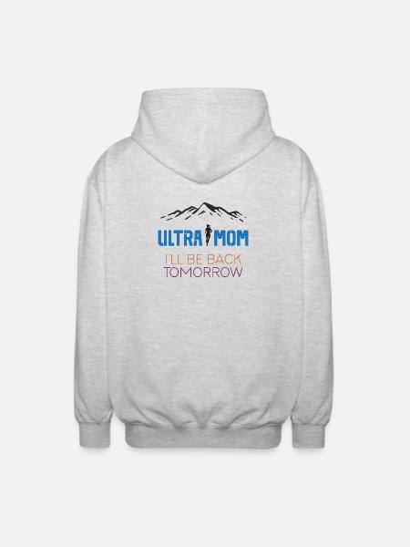 Ultra Maman - Je reviens demain - Veste à capuche unisexe - gris clair chiné