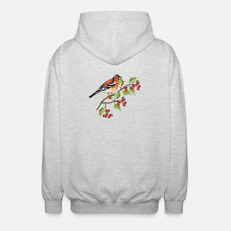 Bunter Vogel - Unisex Kapuzenjacke - Hellgrau meliert