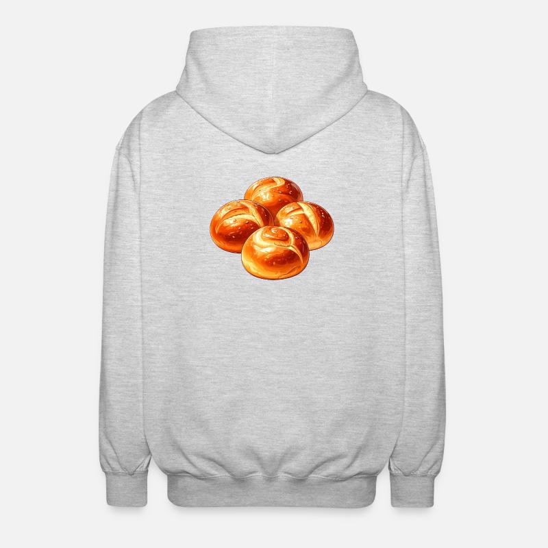 Brötchen - Unisex Kapuzenjacke - Hellgrau meliert