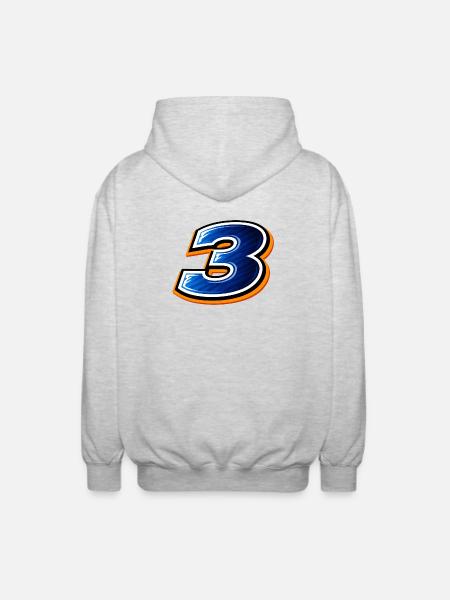 Nummer 3 Fodboldtrøje Design Sporty - Unisex hættejakke. - lysegrå meleret