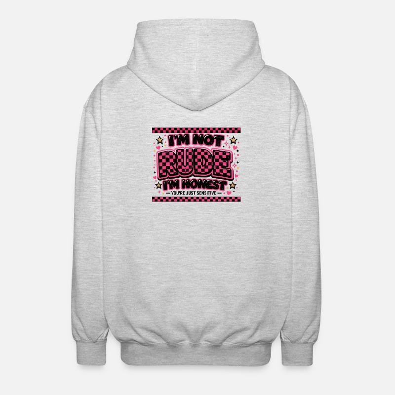 Not Evil, Honest – Cheeky Saying Gift - Unisex Hooded Jacket - light heather grey