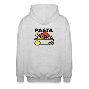 Pasta Schüssel Spaghetti Italien Foodie - Unisex Kapuzenjacke - Hellgrau meliert - Hinten - AI Model Male 185 light (185cm)
