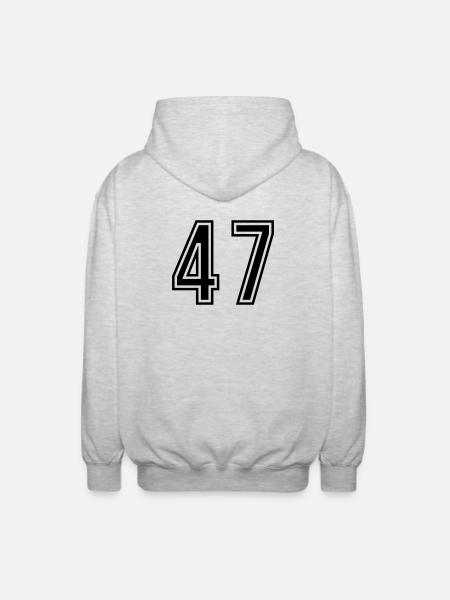 47 Symbole numérique - Veste à capuche unisexe - gris clair chiné