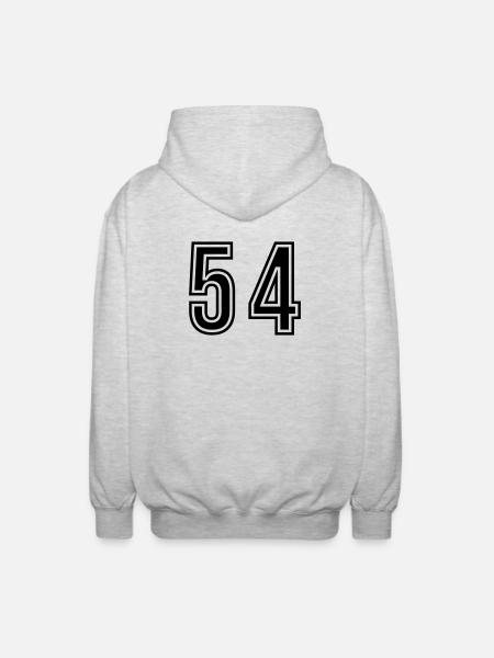 54 Number Symbol - Unisex Hooded Jacket - light heather grey
