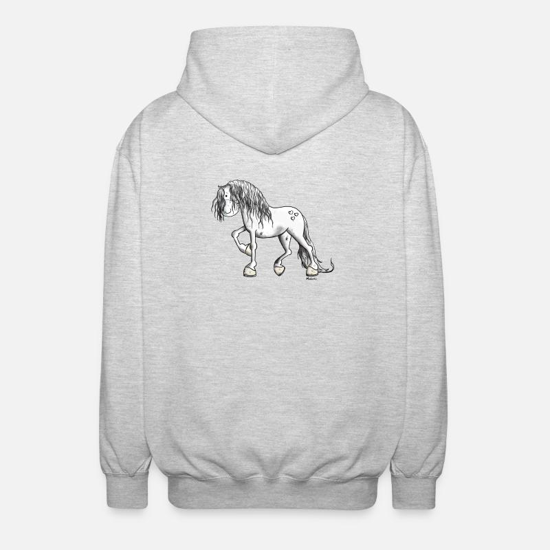 Mignon Cheval Blanc - Veste à capuche unisexe - gris clair chiné