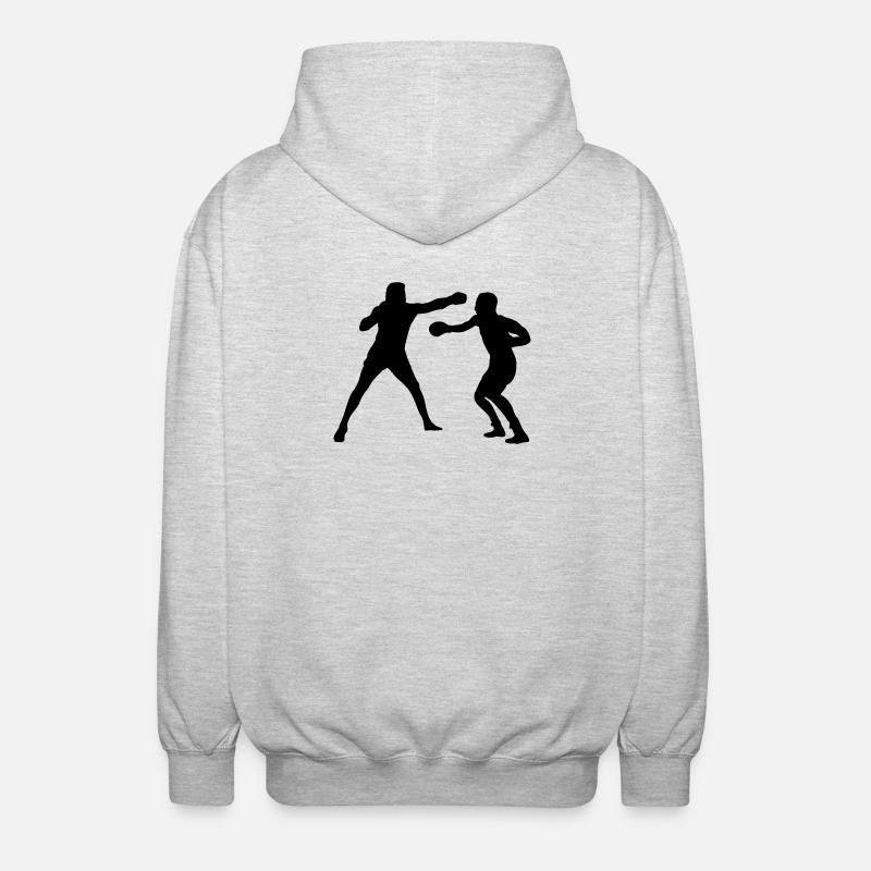 Boxkampftraining - Unisex Kapuzenjacke - Hellgrau meliert