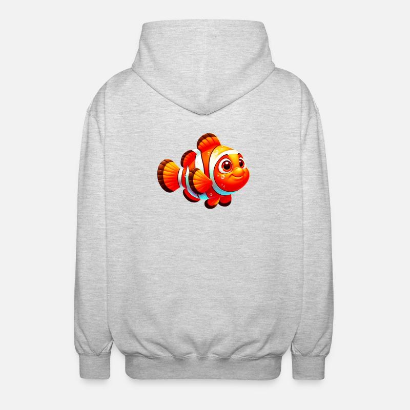 Clownfisch - Unisex Kapuzenjacke - Hellgrau meliert