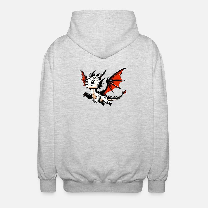 Drache - Unisex Kapuzenjacke - Hellgrau meliert