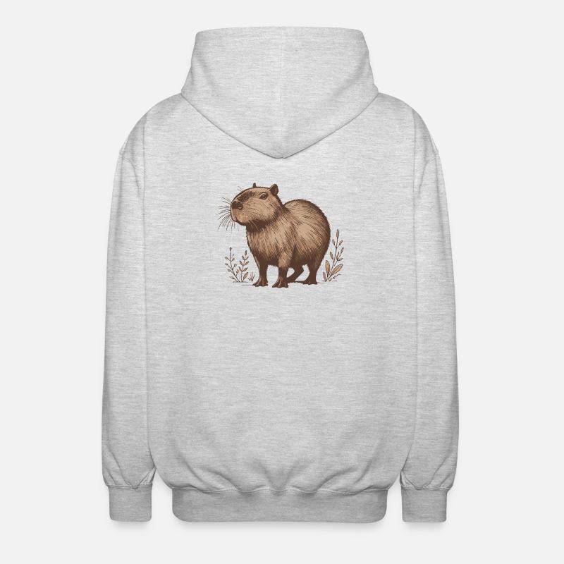 Capybara - Unisex Kapuzenjacke - Hellgrau meliert