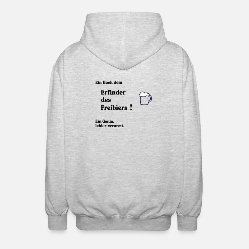Inventeur de la bière gratuite - Veste à capuche unisexe - gris clair chiné