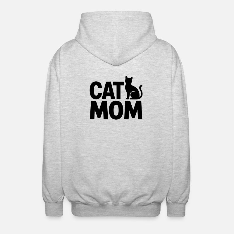 Maman Chat : Maman Chat - Veste à capuche unisexe - gris clair chiné