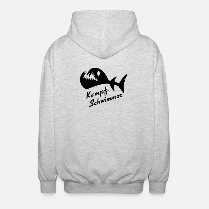 Battle Whimmer Fish 2 - Unisex Hooded Jacket - light heather grey