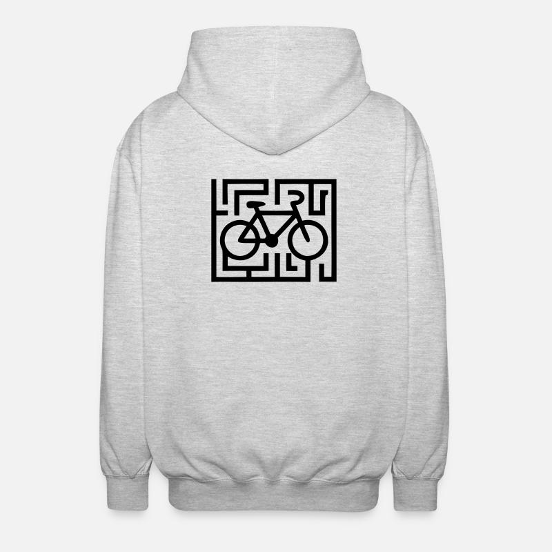 Puzzles difficiles dans le labyrinthe vélo - Veste à capuche unisexe - gris clair chiné