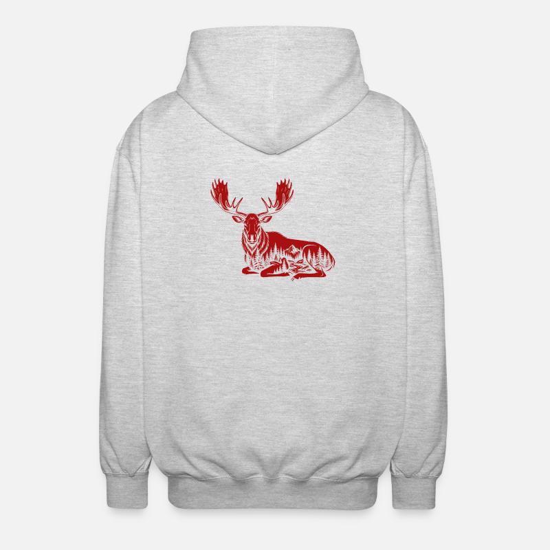 Alce - Felpa unisex con cappuccio - grigio chiaro melange