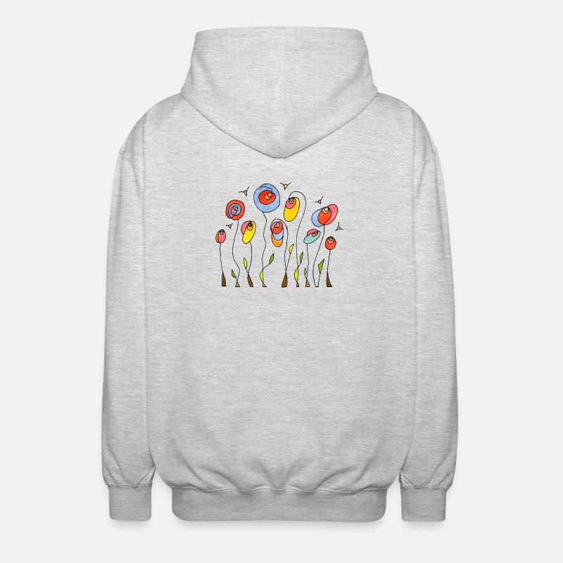 Fleur - Veste à capuche unisexe - gris clair chiné