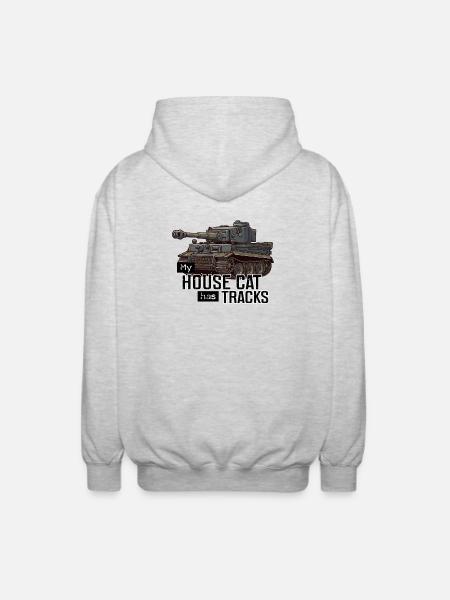 Panzer Tiger I – My House Cat ha cingoli RCCX - Felpa unisex con cappuccio - grigio chiaro melange
