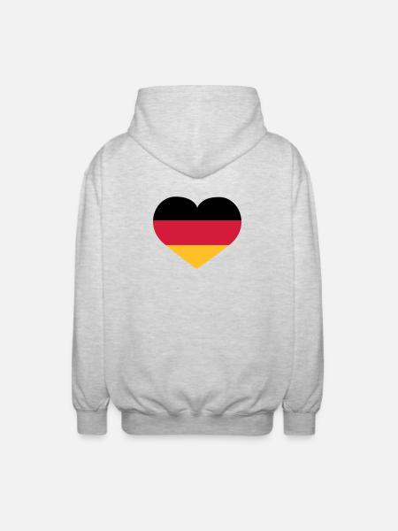Deutschland Herz | Herz | Heart - Unisex Hooded Jacket - light heather grey