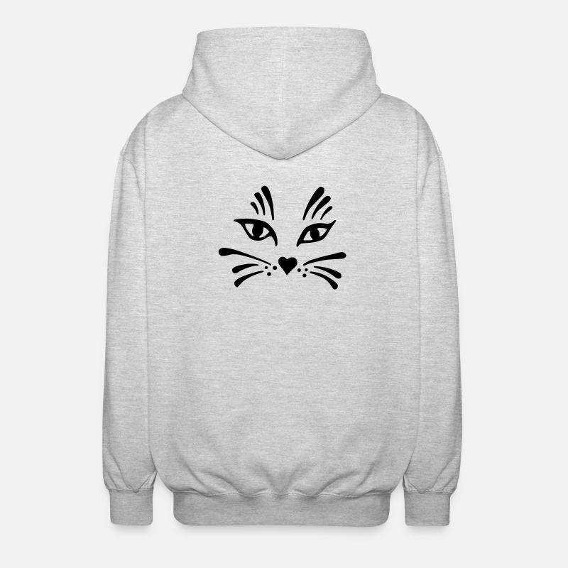 tête de chat simplifiée - Veste à capuche unisexe - gris clair chiné