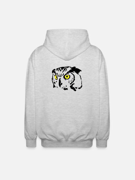 chouette - Veste à capuche unisexe - gris clair chiné