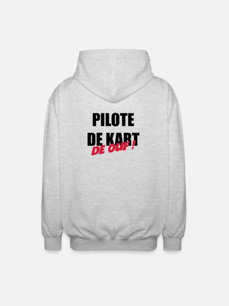 Go-Kart / Karting / Kart / Fahrer - Unisex Kapuzenjacke - Hellgrau meliert