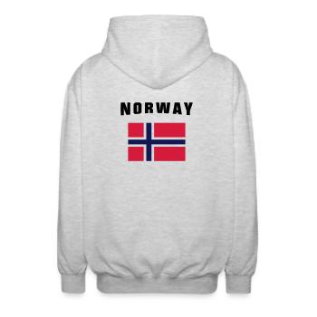 Norway Flag - Unisex Kapuzenjacke - Hellgrau meliert - Hinten - AI Model Male 185 light (185cm)