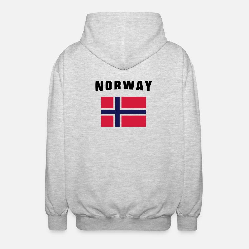 Norway Flag - Unisex Hooded Jacket - light heather grey