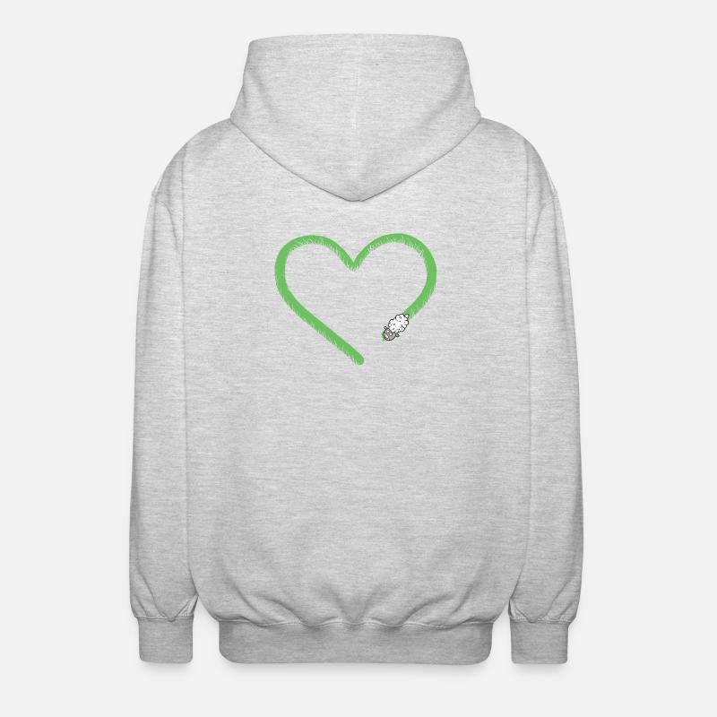Heart Sheep I Sheep Comic - Veste à capuche unisexe - gris clair chiné