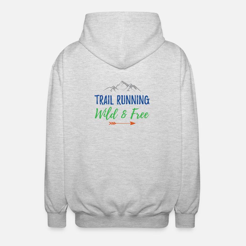 Trail Running – Sauvage et gratuit - Veste à capuche unisexe - gris clair chiné