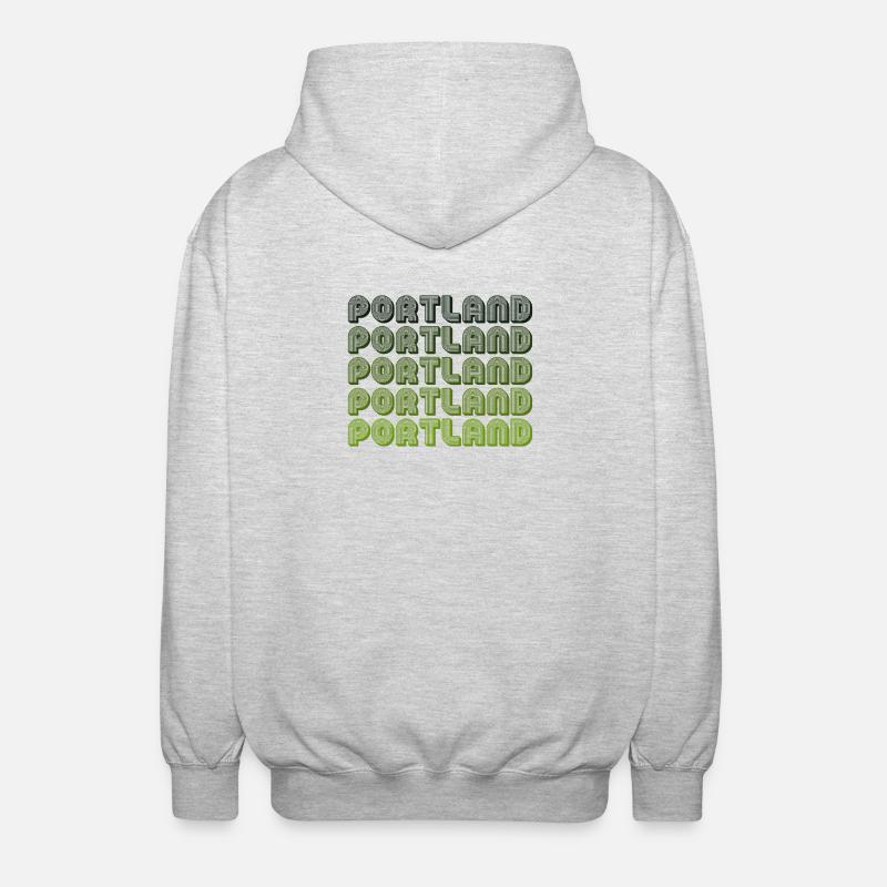 Portland Retro Gradient Pattern - Unisex Hooded Jacket - light heather grey