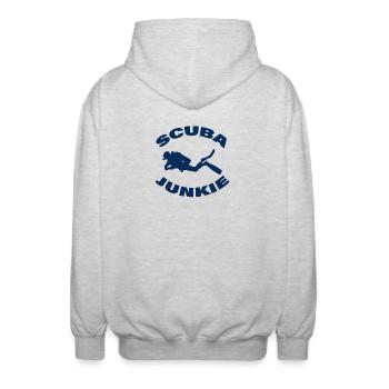 SCUBA JUNKIE - Unisex Kapuzenjacke - Hellgrau meliert - Hinten - AI Model Male 185 light (185cm)