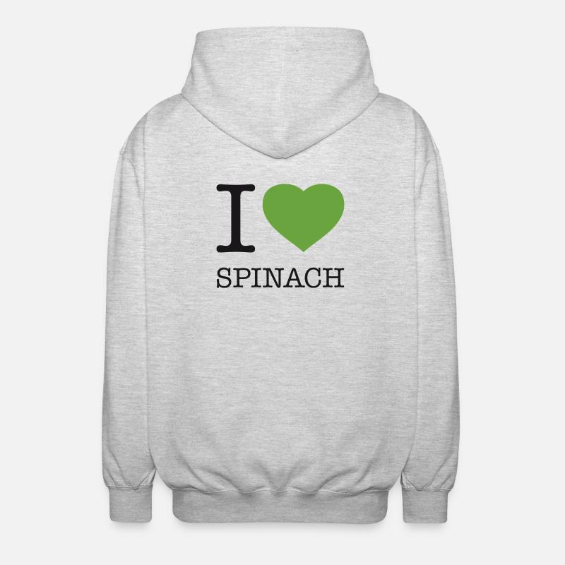 J’AIME LES ÉPINARDS Spinat - Veste à capuche unisexe - gris clair chiné