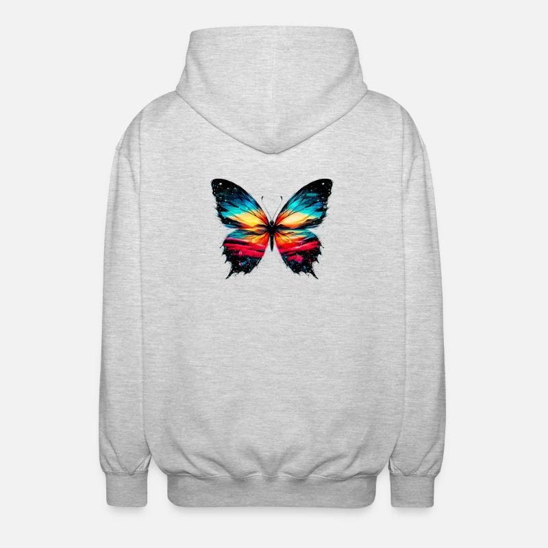 Papillon - Veste à capuche unisexe - gris clair chiné