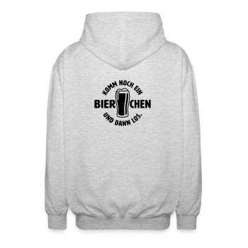 Noch ein Bierchen - Unisex Kapuzenjacke - Hellgrau meliert - Hinten - AI Model Male 185 light (185cm)