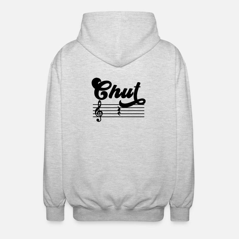 Silence Solfège Humour Cours de Musique - Veste à capuche unisexe - gris clair chiné