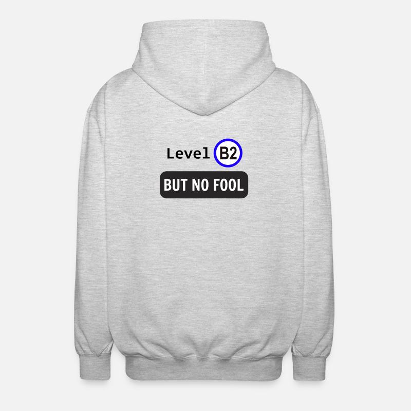 Niveau B2, mais pas idiot - Veste à capuche unisexe - gris clair chiné