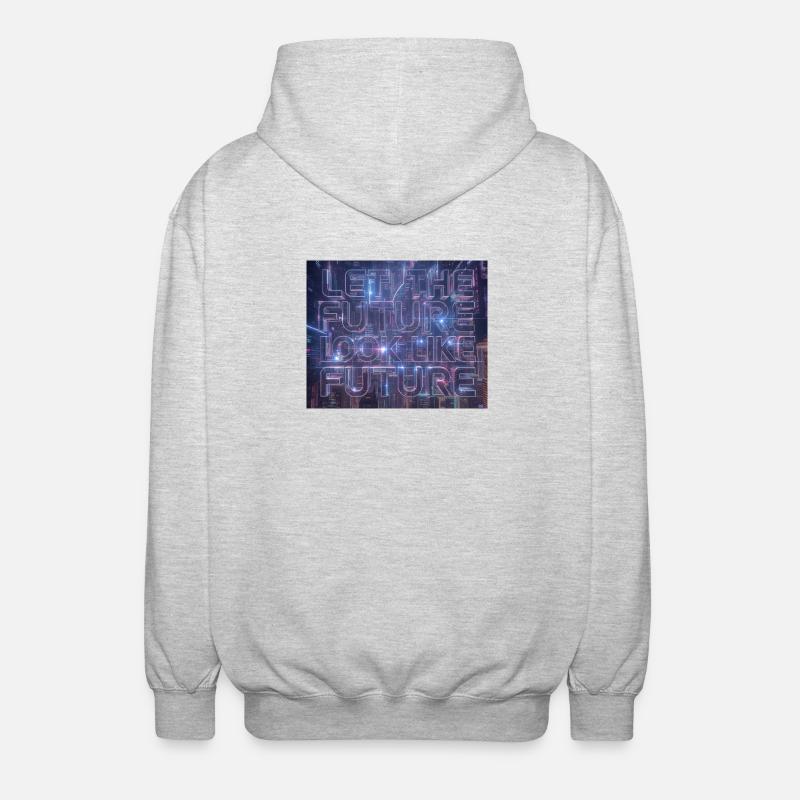 Typographie Neon Future - Veste à capuche unisexe - gris clair chiné