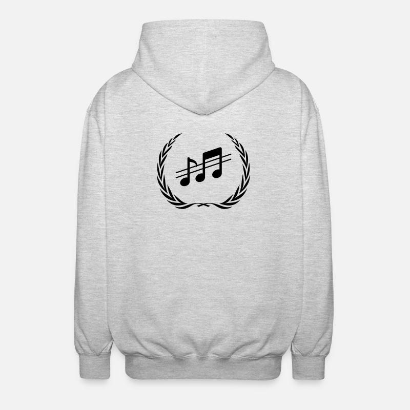 Couronne de notes de musique - Veste à capuche unisexe - gris clair chiné