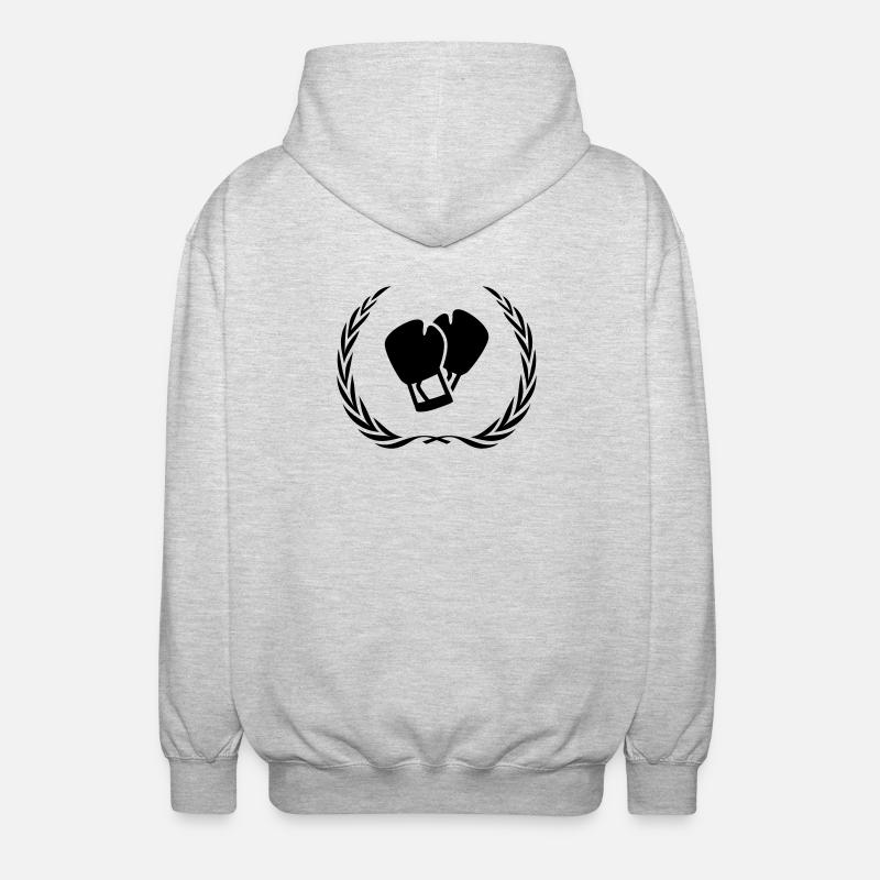 Couronne de gants de boxe - Veste à capuche unisexe - gris clair chiné