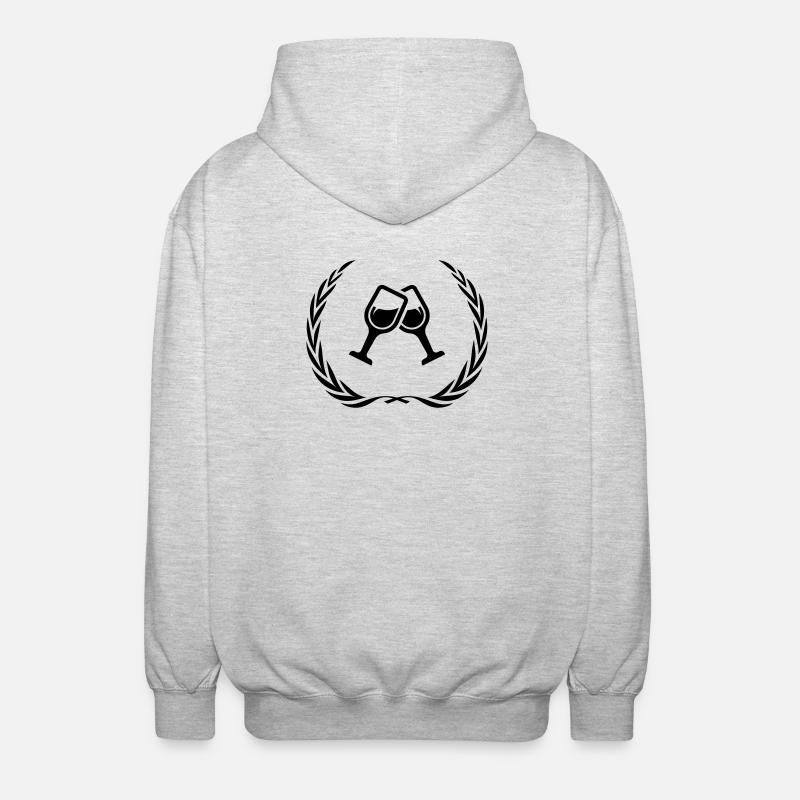 Wein Gläser Kranz - Unisex Kapuzenjacke - Hellgrau meliert