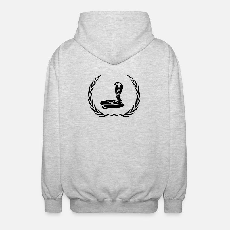 Couronne de serpent cobra - Veste à capuche unisexe - gris clair chiné