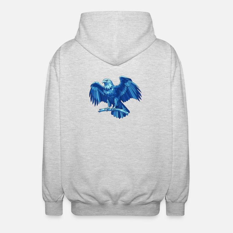 Aigle bleu géométrique avec épée - Veste à capuche unisexe - gris clair chiné