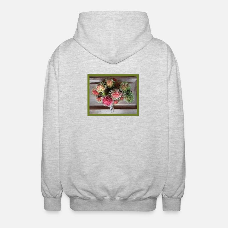 Lychee fruit - Unisex Hooded Jacket - light heather grey