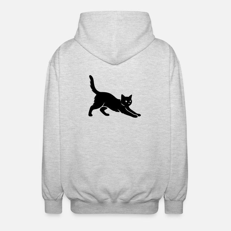 chat - Veste à capuche unisexe - gris clair chiné