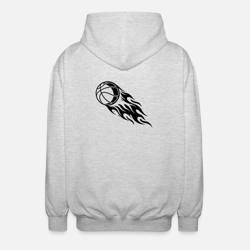 Basketball Fire - Veste à capuche unisexe - gris clair chiné